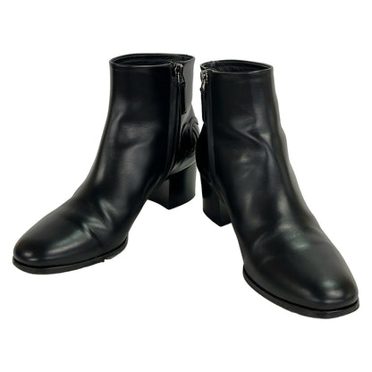 Chanel Short Boots Black CC Logo Leather — view 2