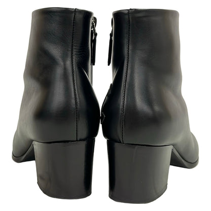 Chanel Short Boots Black CC Logo Leather — view 3
