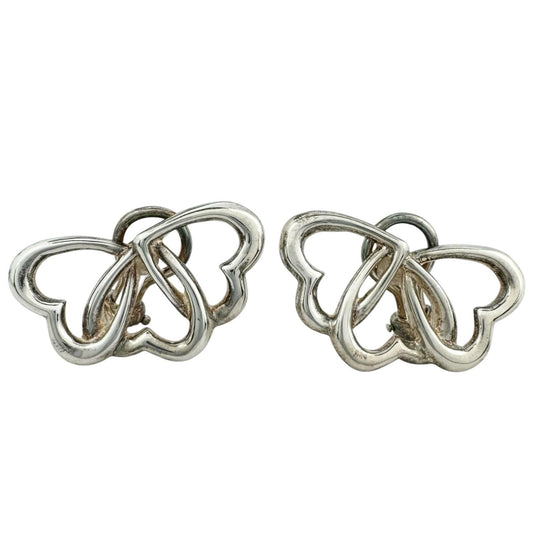 Tiffany & Co Triple Heart 925 Sterling Silver Earrings