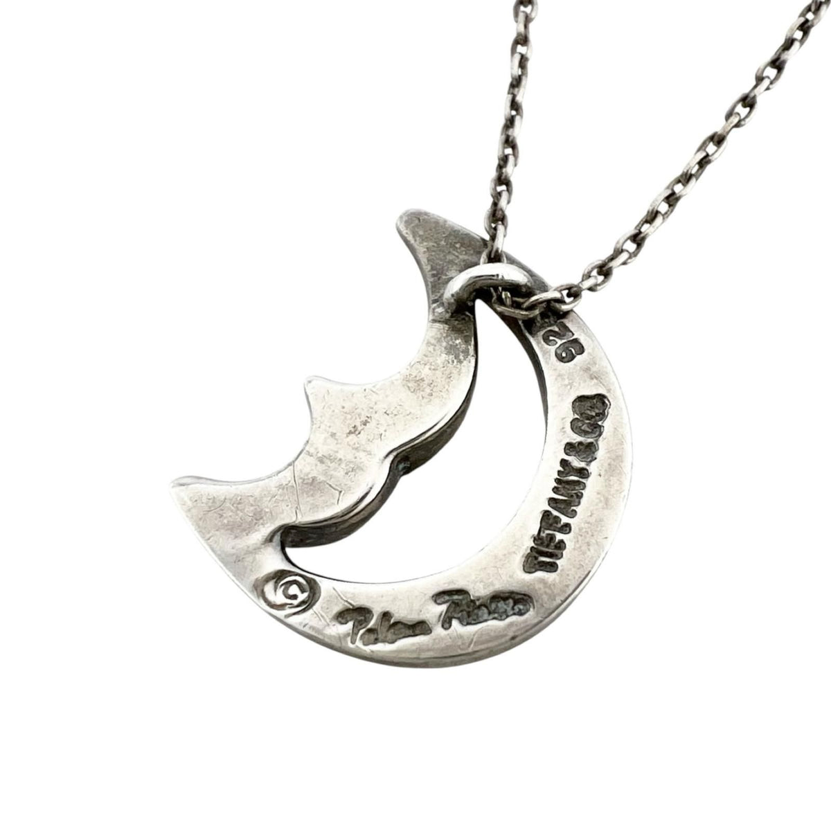 Tiffany & Co Crescent Moon 925 Sterling Silver Necklace — view 2
