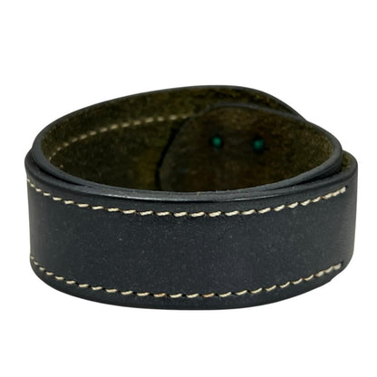 Hermes Leather Black Bracelet Silver — view 3
