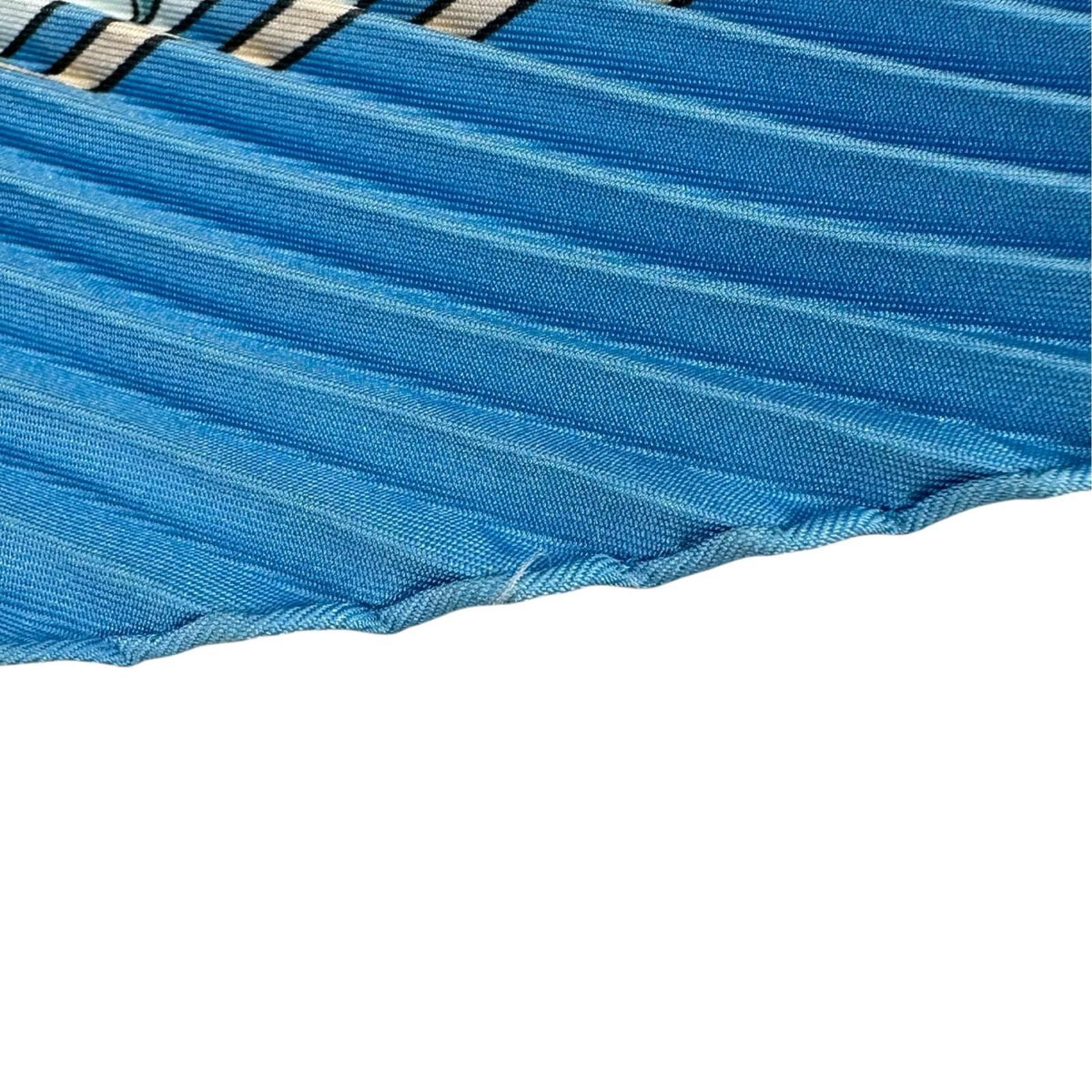 Hermes Pleats Chasse Au Bois Silk Yellow Blue Scarf — view 8