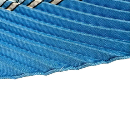 Hermes Pleats Chasse Au Bois Silk Yellow Blue Scarf — view 8