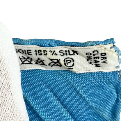 Hermes Pleats Chasse Au Bois Silk Yellow Blue Scarf — view 5
