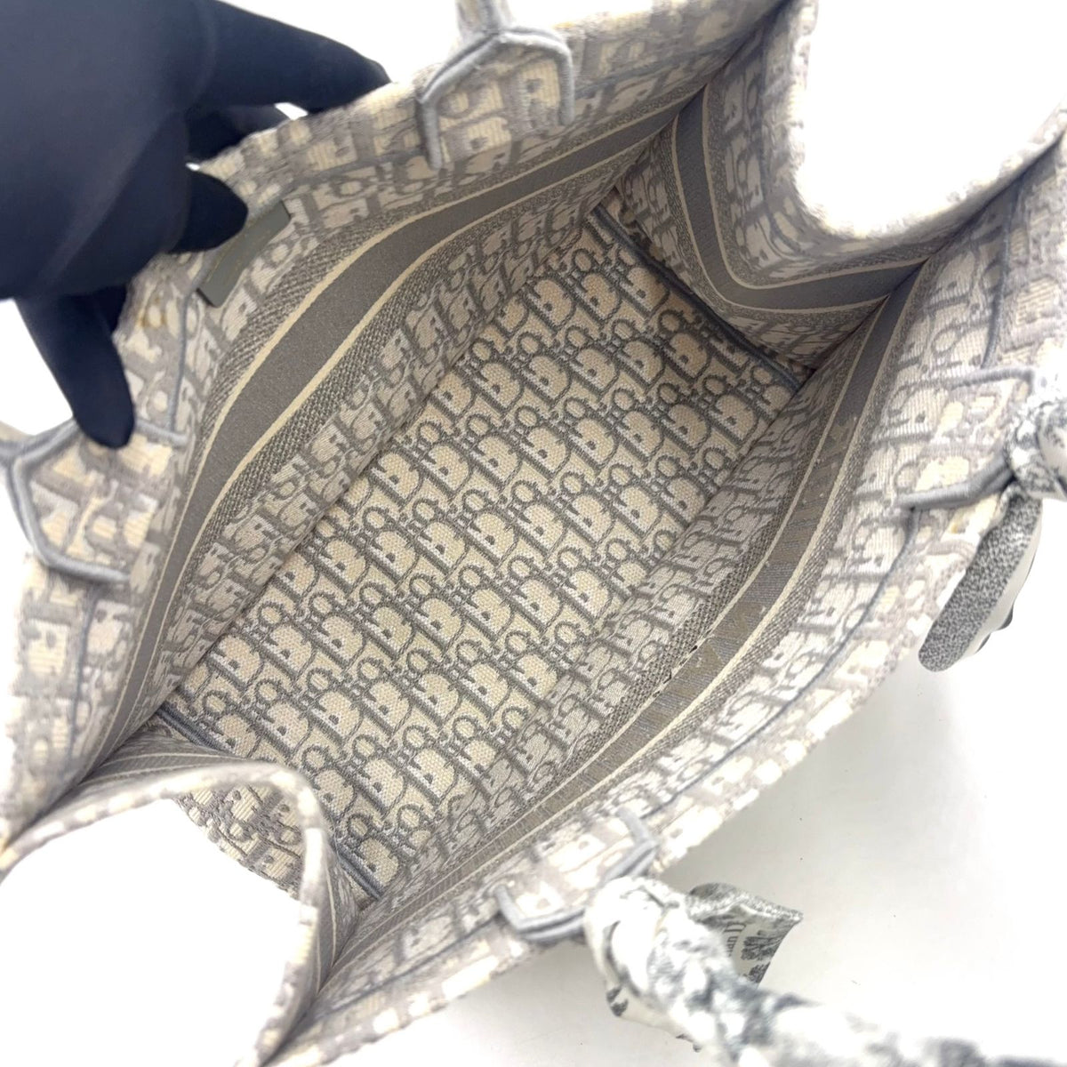 Dior Book Tote Oblique All Over Print Scarf Canvas Gray — view 3