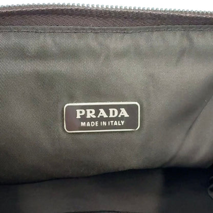 Prada Tessuto Nylon Khaki Green Pouch Silver — view 4