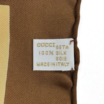 Gucci Scarf Flower Animal Print Silk Brown Multicolor — view 2