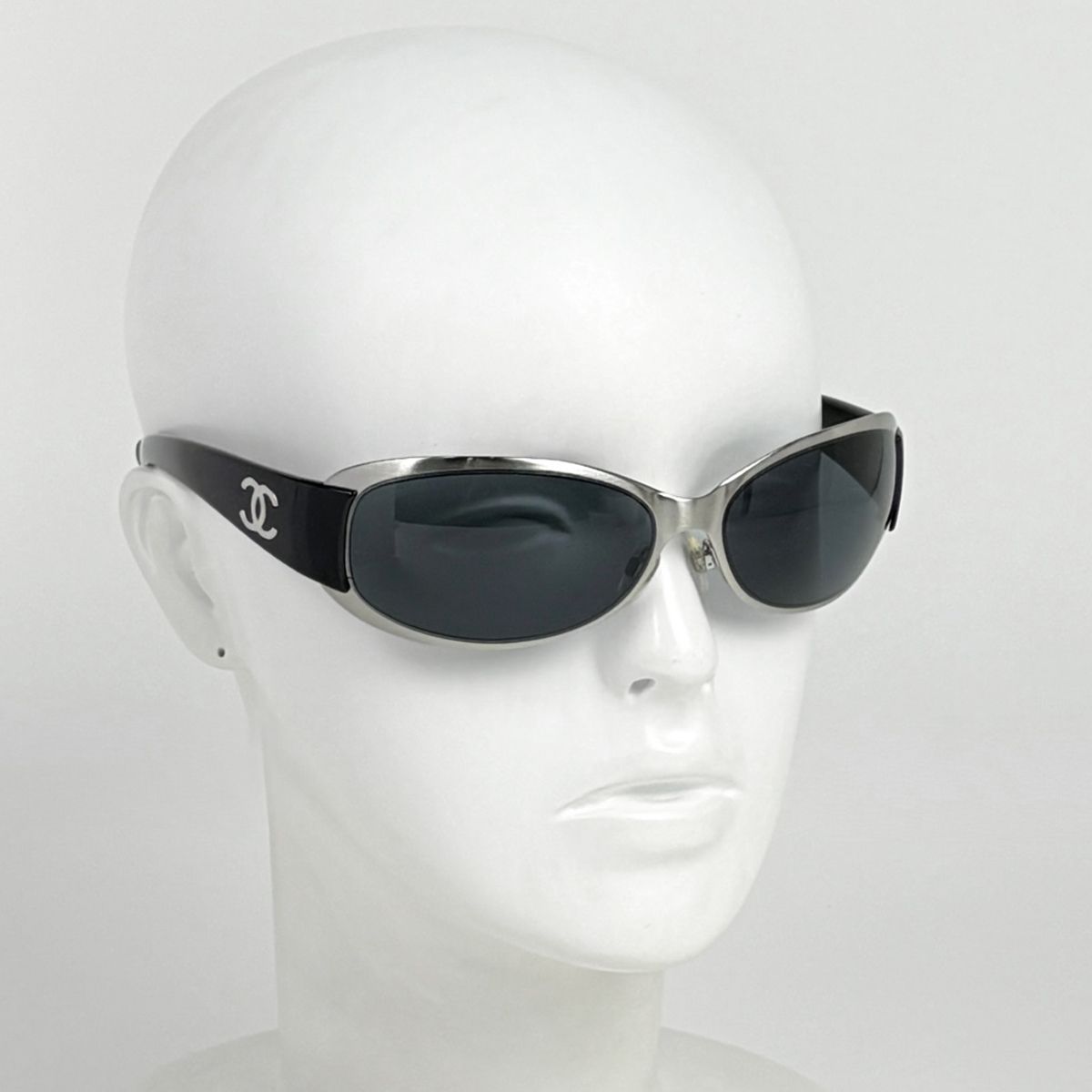 Chanel Sunglasses CC Logo Acetate Metal Black Eyewear — view 6