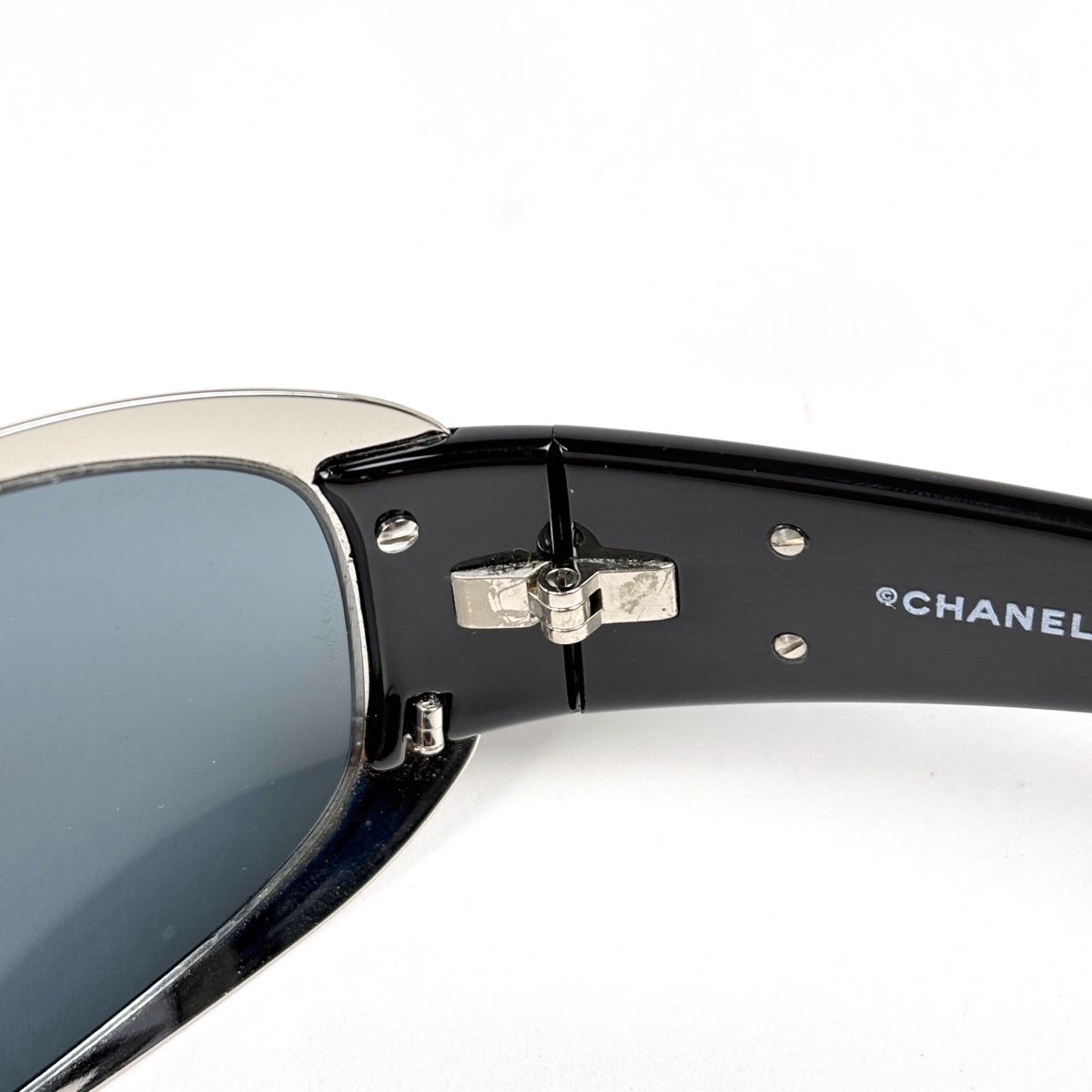 Chanel Sunglasses CC Logo Acetate Metal Black Eyewear — view 4