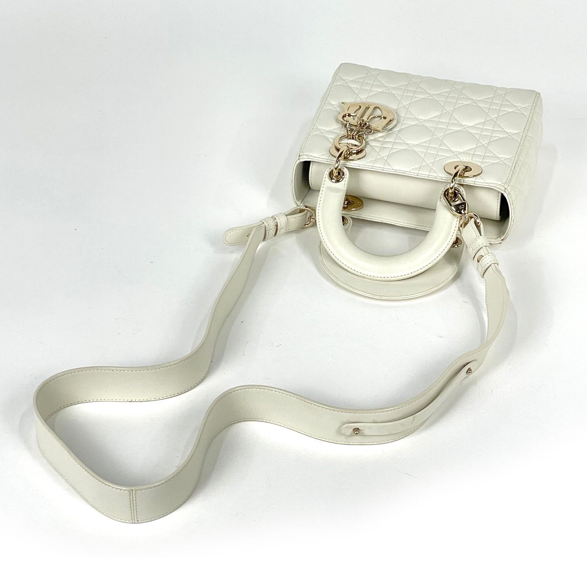 Dior Handbag Lady 2-Way Leather White — view 7