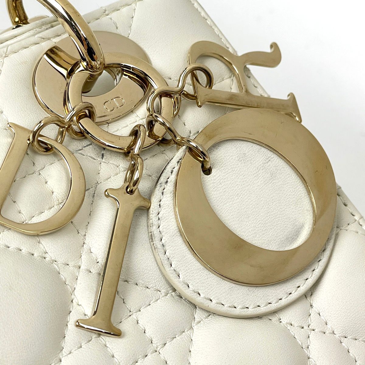 Dior Handbag Lady 2-Way Leather White — view 4