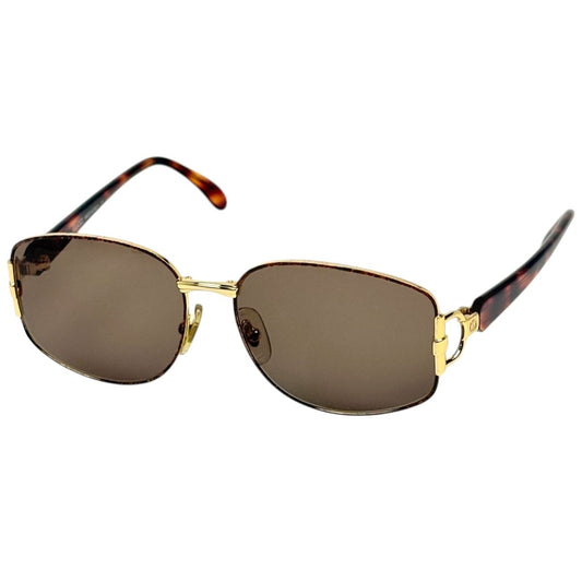 Gucci Sunglasses Eyewear Demi Pattern Horsebit Metal Acetate Gold Red