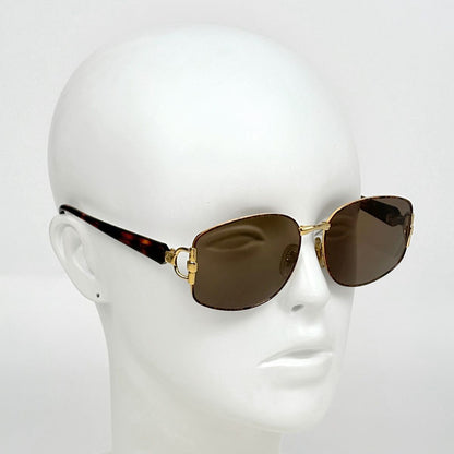 Gucci Sunglasses Eyewear Demi Pattern Horsebit Metal Acetate Gold Red — view 6