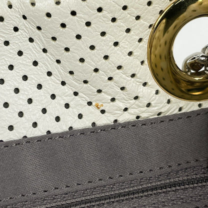 Chanel Shoulder Bag Perforated Leather White — view 7