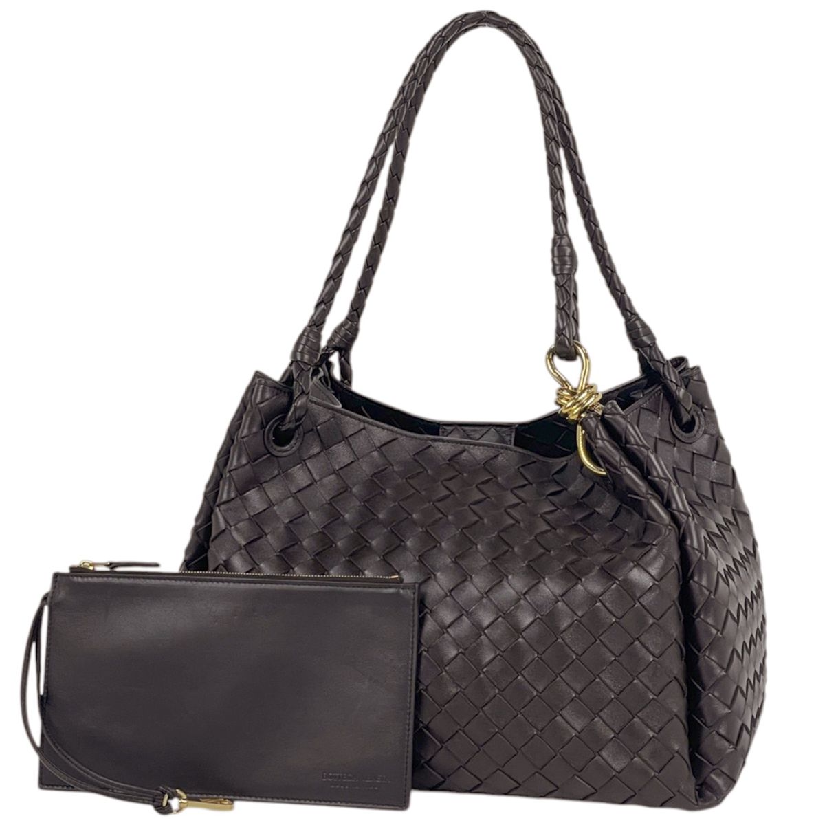 Bottega Veneta Tote Bag Parachute Intrecciato Leather Brown