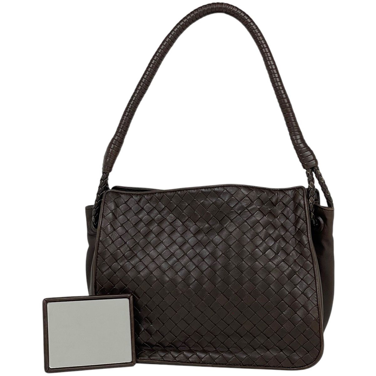 Bottega Veneta Shoulder Bag Intrecciato Leather Brown