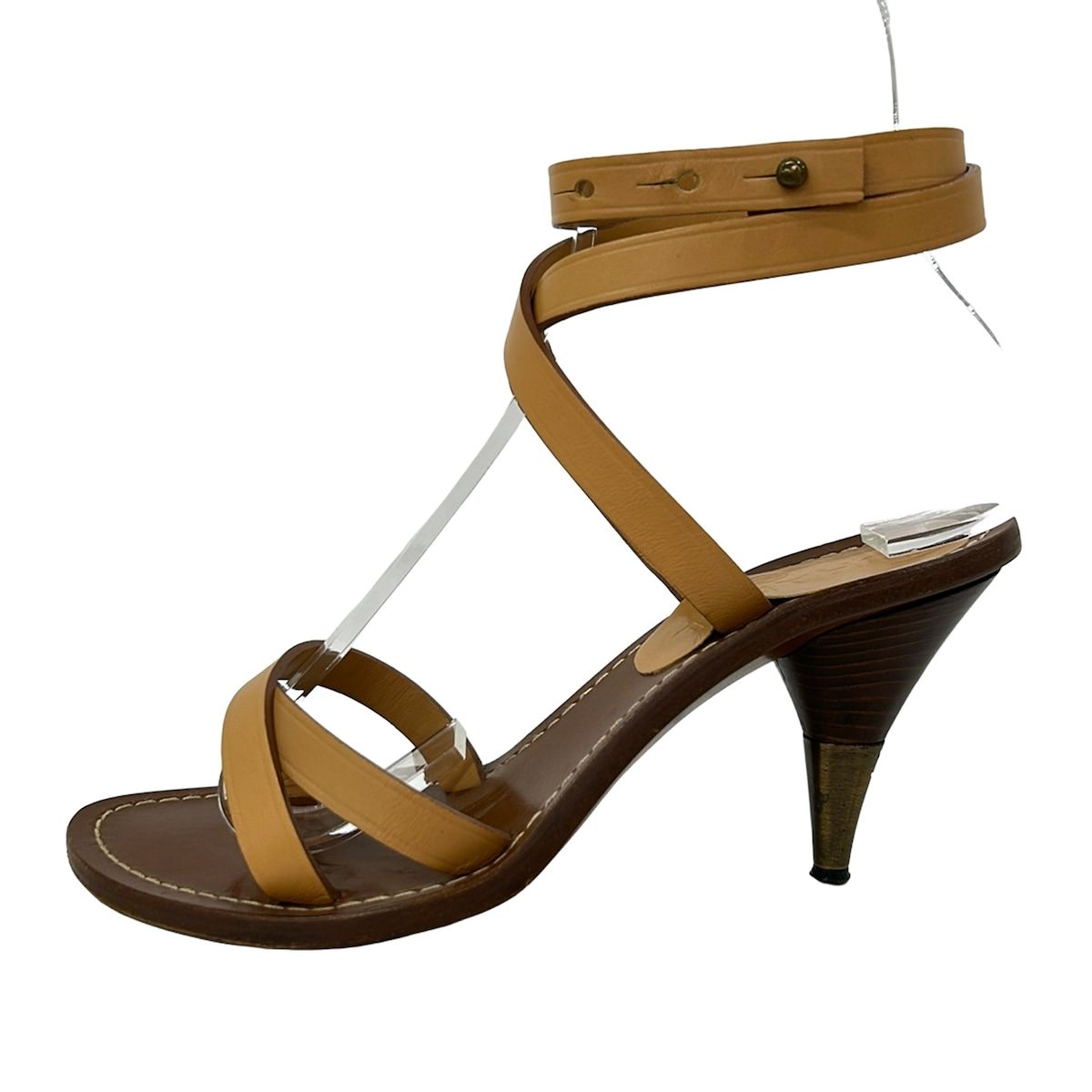 Chanel Sandals Beige Leather