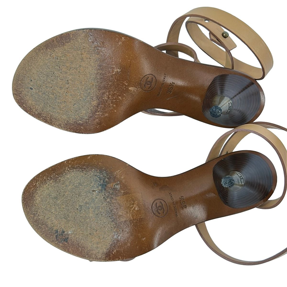 Chanel Sandals Beige Leather — view 4
