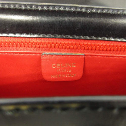 Celine Vintage Handbag Shoulder 2-Way Leather One Handle Turnlock Logo Gold — view 4