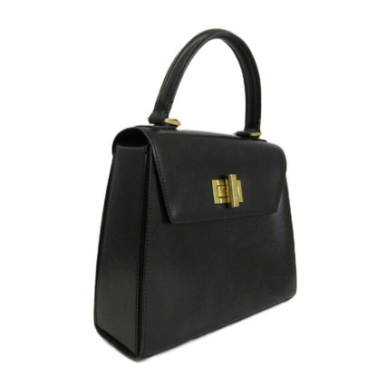 Celine Vintage Handbag Shoulder 2-Way Leather One Handle Turnlock Logo Gold — view 5