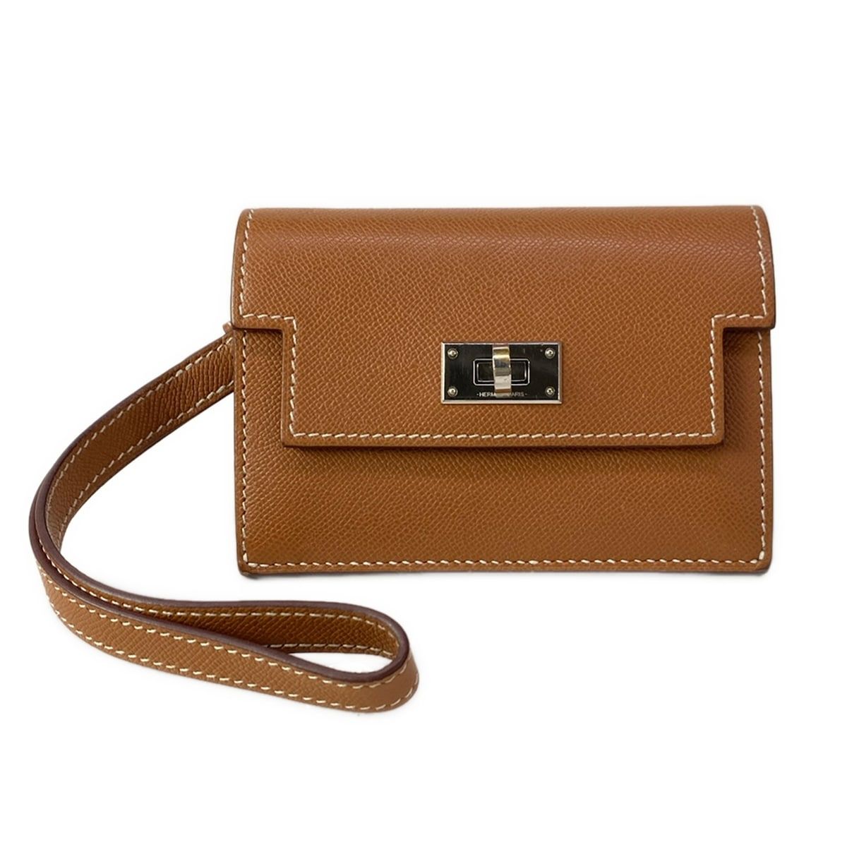 Hermes Wallet Kelly Pocket Slim Gold Silver