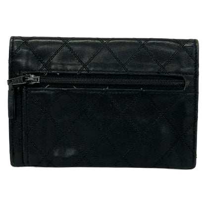 Chanel Bifold Wallet Bicolor Black CC Logo Silver Leather — view 2