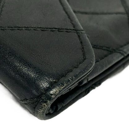 Chanel Bifold Wallet Bicolor Black CC Logo Silver Leather — view 7