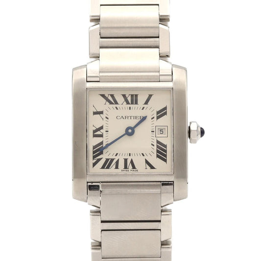 Cartier Tank Francaise MM Date SS Quartz Watch