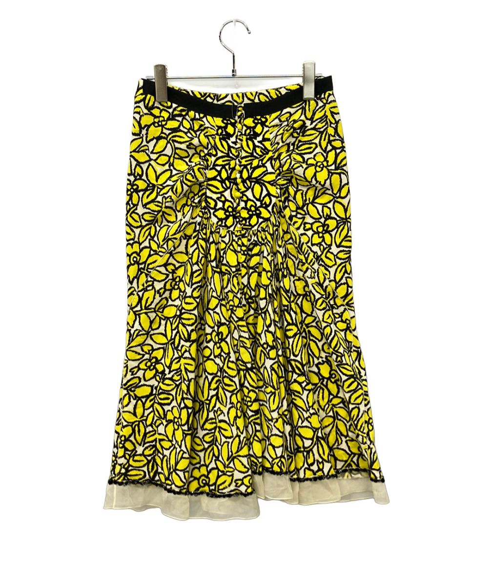 Louis Vuitton Flower Print Long Skirt Silk 100% 38 — view 2