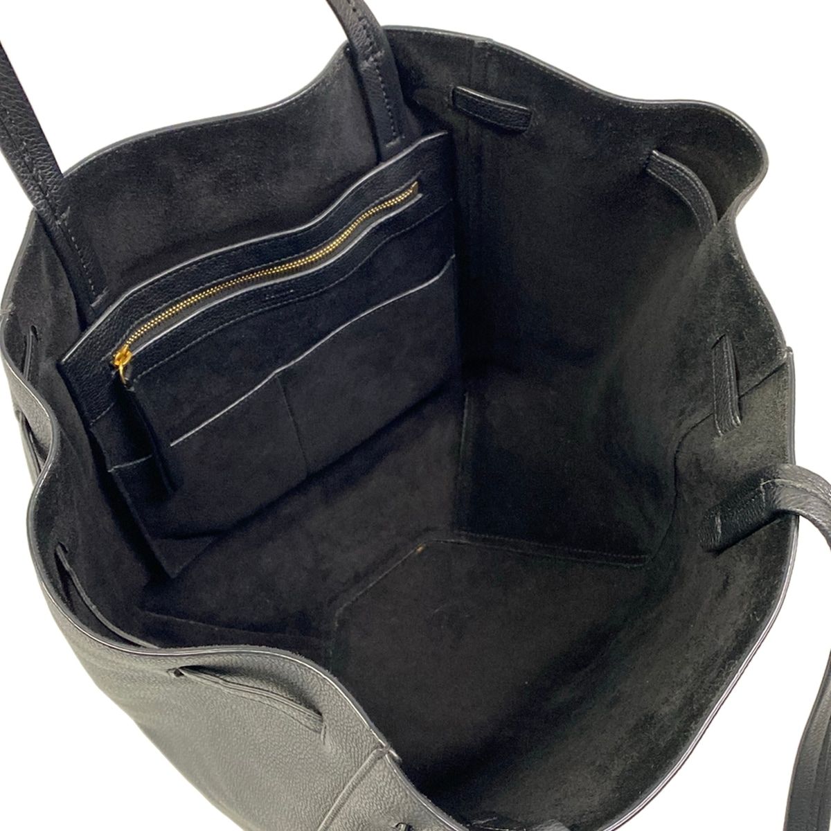 Celine Tote Bag Cabas Phantom Small with Belt Black — view 7