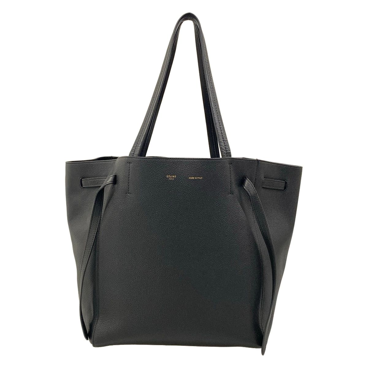 Celine Tote Bag Cabas Phantom Small with Belt Black