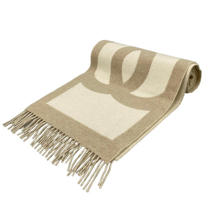Chanel Scarf Beige Ivory CC Logo Cashmere