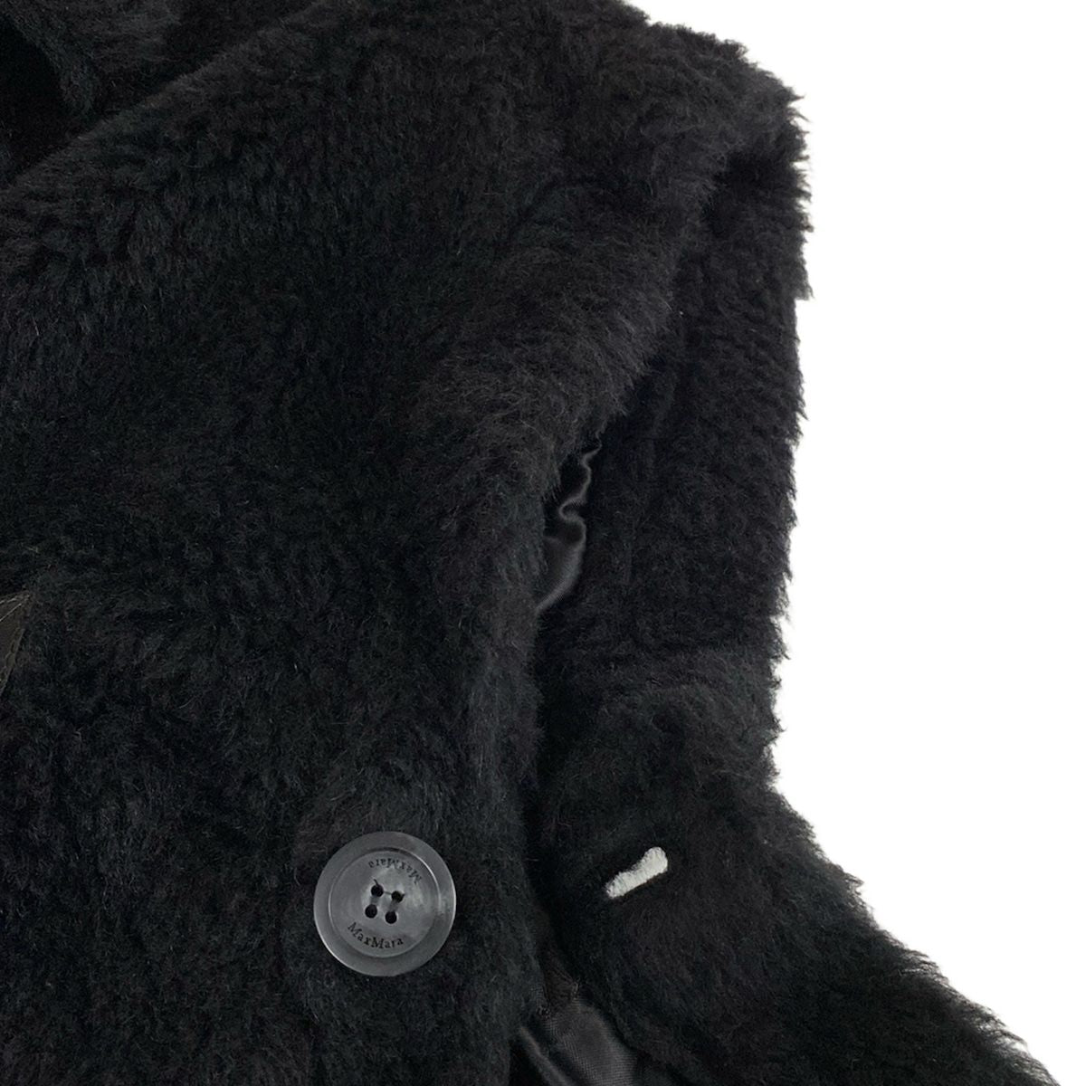 Max Mara Poncho SM New Ababo Teddy Bear Cape Black Winter Wool Alpaca — view 7
