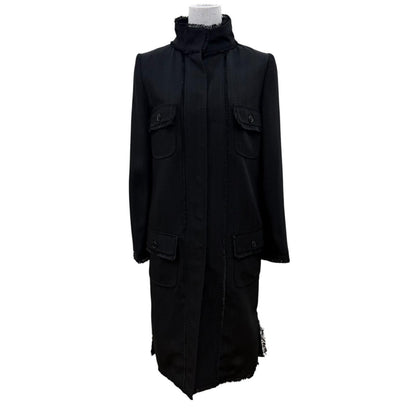 Dolce & Gabbana Long Length Stand Collar Coat Black Garment Included 36