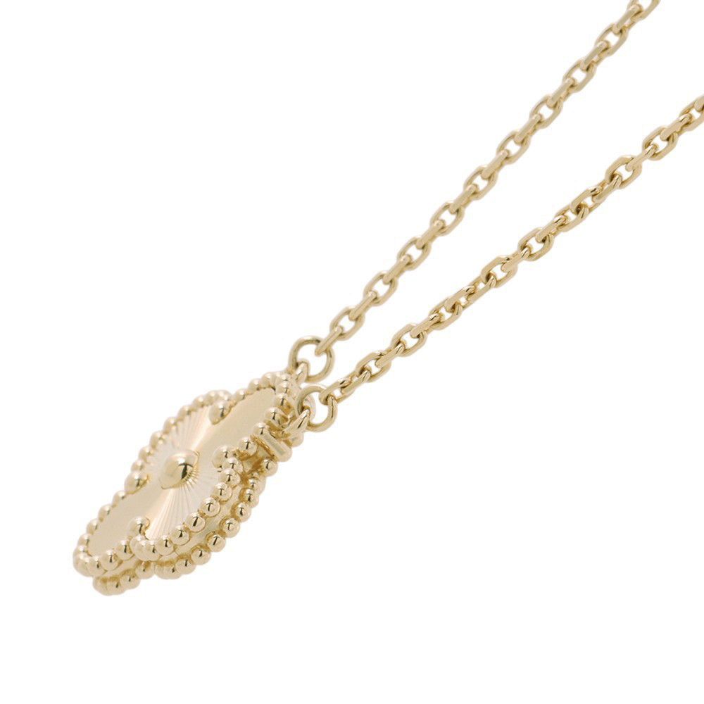 Van Cleef & Arpels Necklace Vintage Alhambra Pendant Guilloche 18k Yellow Gold — view 2
