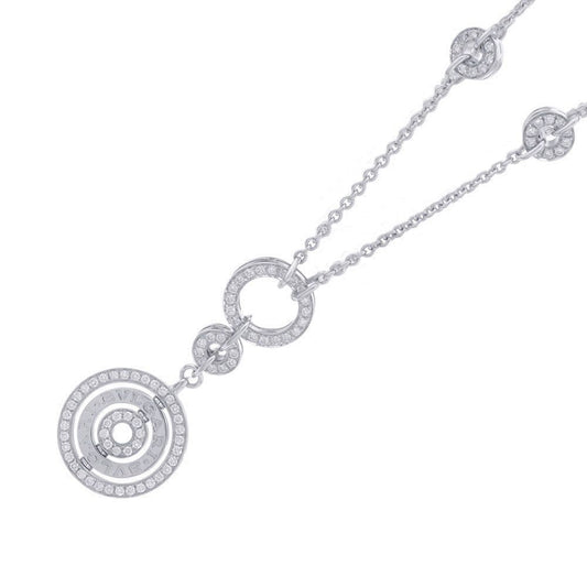 Bvlgari Necklace Astrale Cerchi Diamond 18k White Gold Pendant