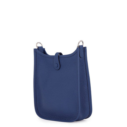 Hermes Shoulder Bag Evelyne TPM 111 Amazon Blue Tie Silver Taurillon Clemence — view 2
