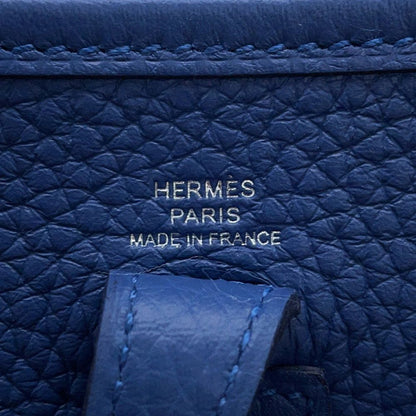 Hermes Shoulder Bag Evelyne TPM 111 Amazon Blue Tie Silver Taurillon Clemence — view 6