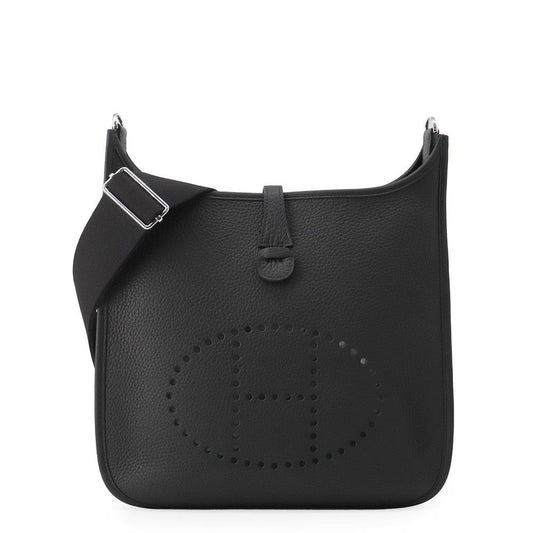 Hermes Shoulder Bag Evelyne 3 PM Black Silver Taurillon Clemence