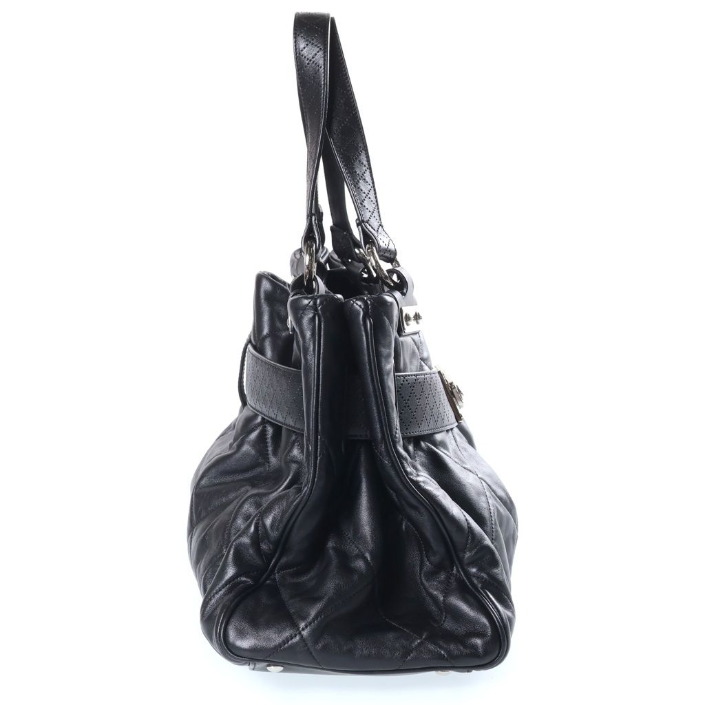 Chanel Paris London Door Latch Tote Bag Lambskin Black Silver 12 — view 3