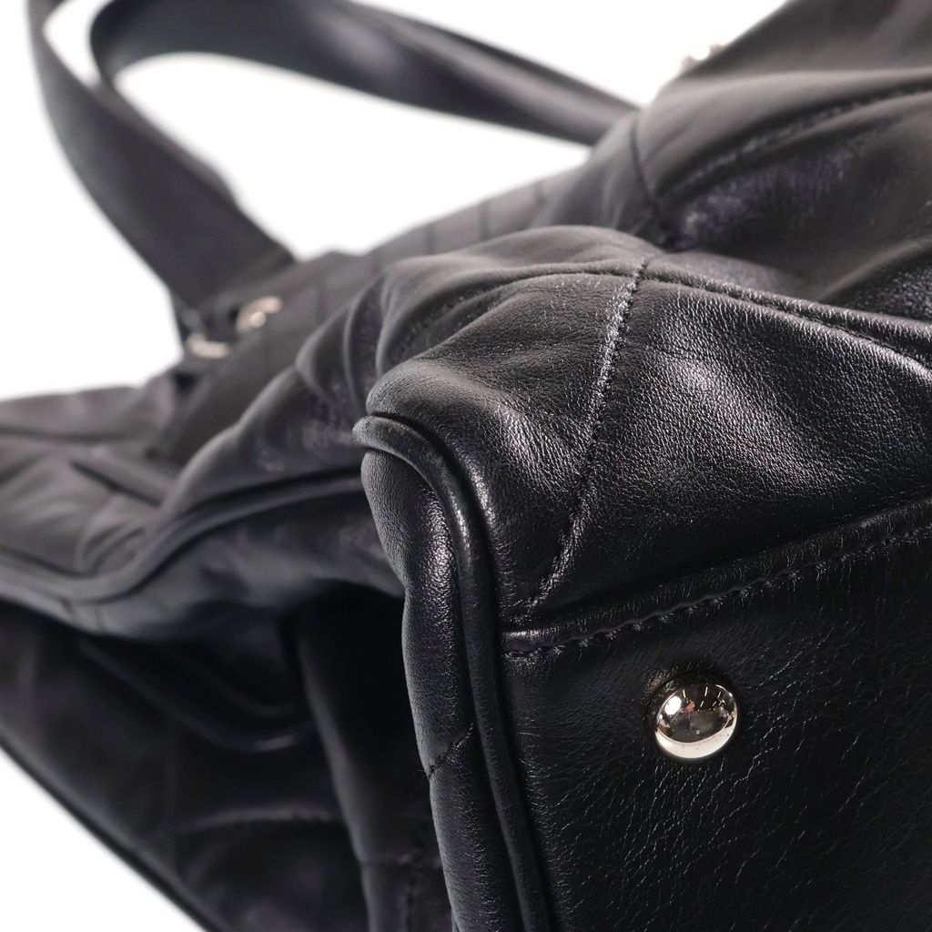 Chanel Paris London Door Latch Tote Bag Lambskin Black Silver 12 — view 5
