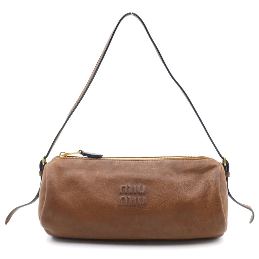 Miu Miu Nappa Leather Pouch Brown