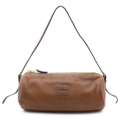 Miu Miu Nappa Leather Pouch Brown