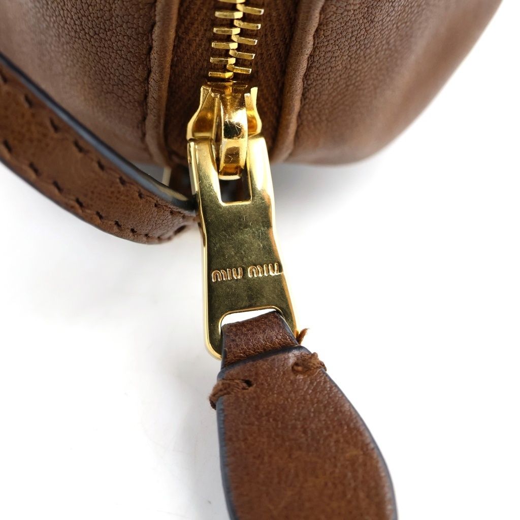Miu Miu Nappa Leather Pouch Brown — view 6