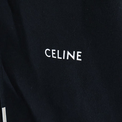 Celine Front Logo Zip Up Pullover Sweatshirt Hoodie Black — view 5
