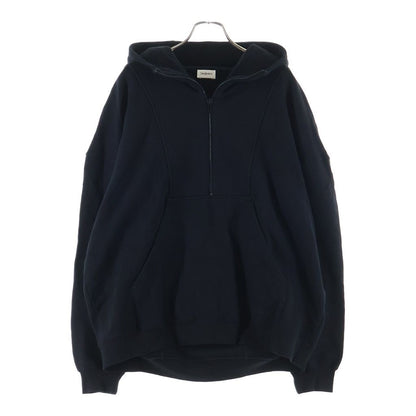 Saint Laurent Paris Half Zip Logo Hoodie Embroidery Sweatshirt Pullover Black
