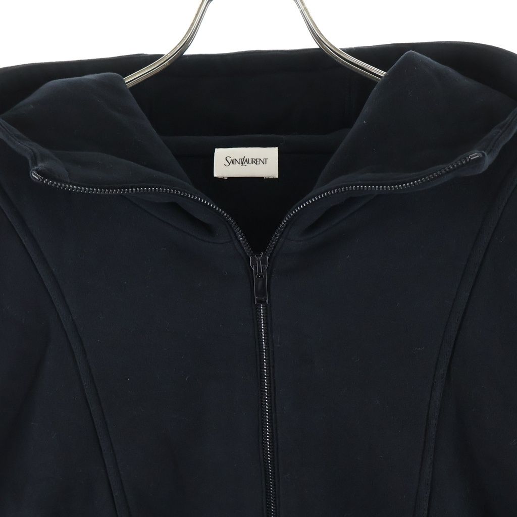 Saint Laurent Paris Half Zip Logo Hoodie Embroidery Sweatshirt Pullover Black — view 3