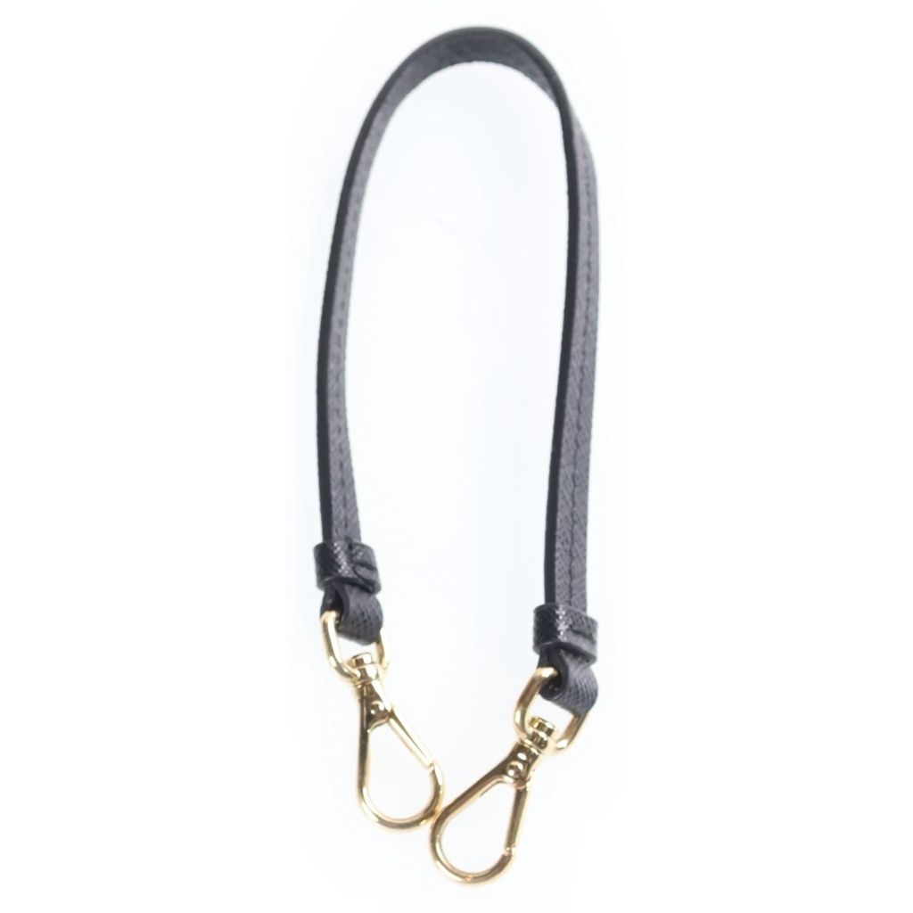 Prada Saffiano Smartphone Pouch Phone Shoulder Bag Chain Black Leather Gold — view 8