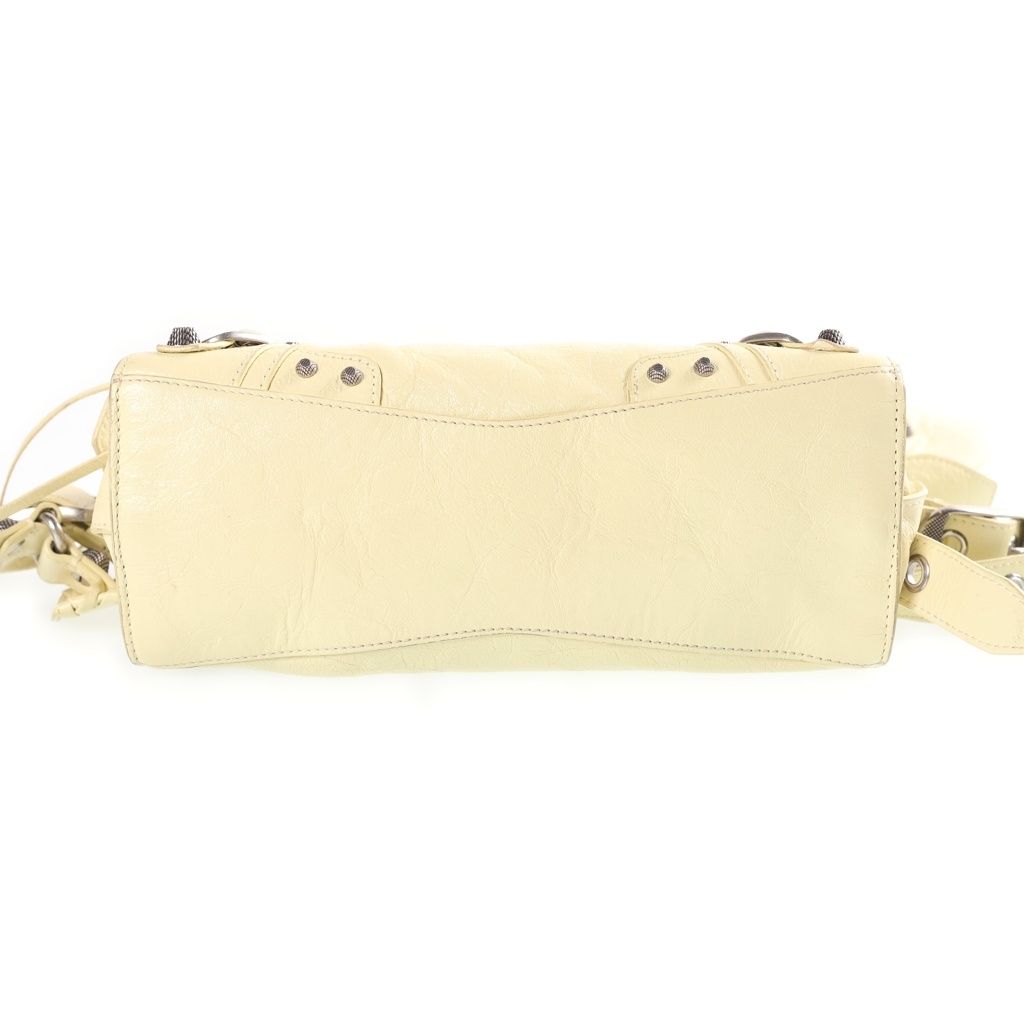Balenciaga Neo Cagole 2-Way Shoulder Bag Light Yellow Leather S Silver — view 4