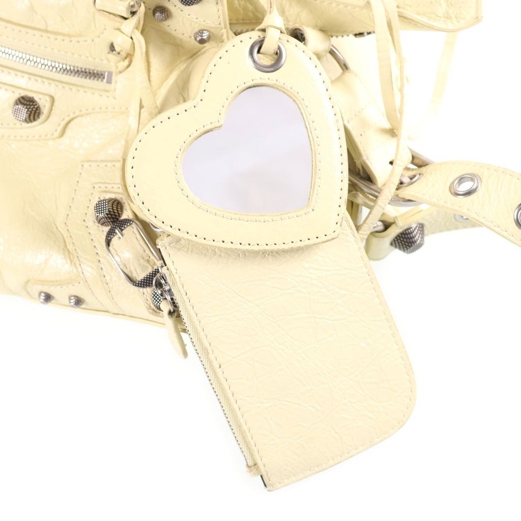 Balenciaga Neo Cagole 2-Way Shoulder Bag Light Yellow Leather S Silver — view 7